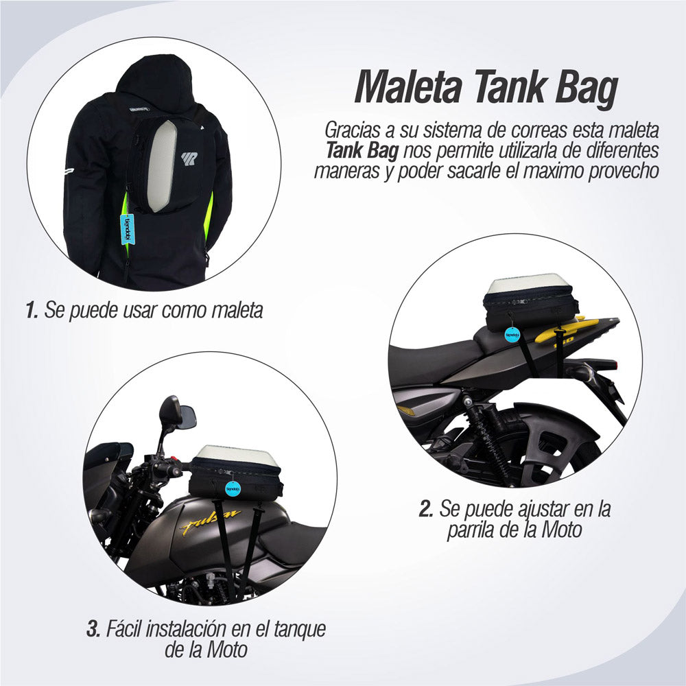 Maleta Rigida Gris para el tanque de la Moto accesorios para Moto Tiendabi Comprar Maleta Impermeable para Moto 7