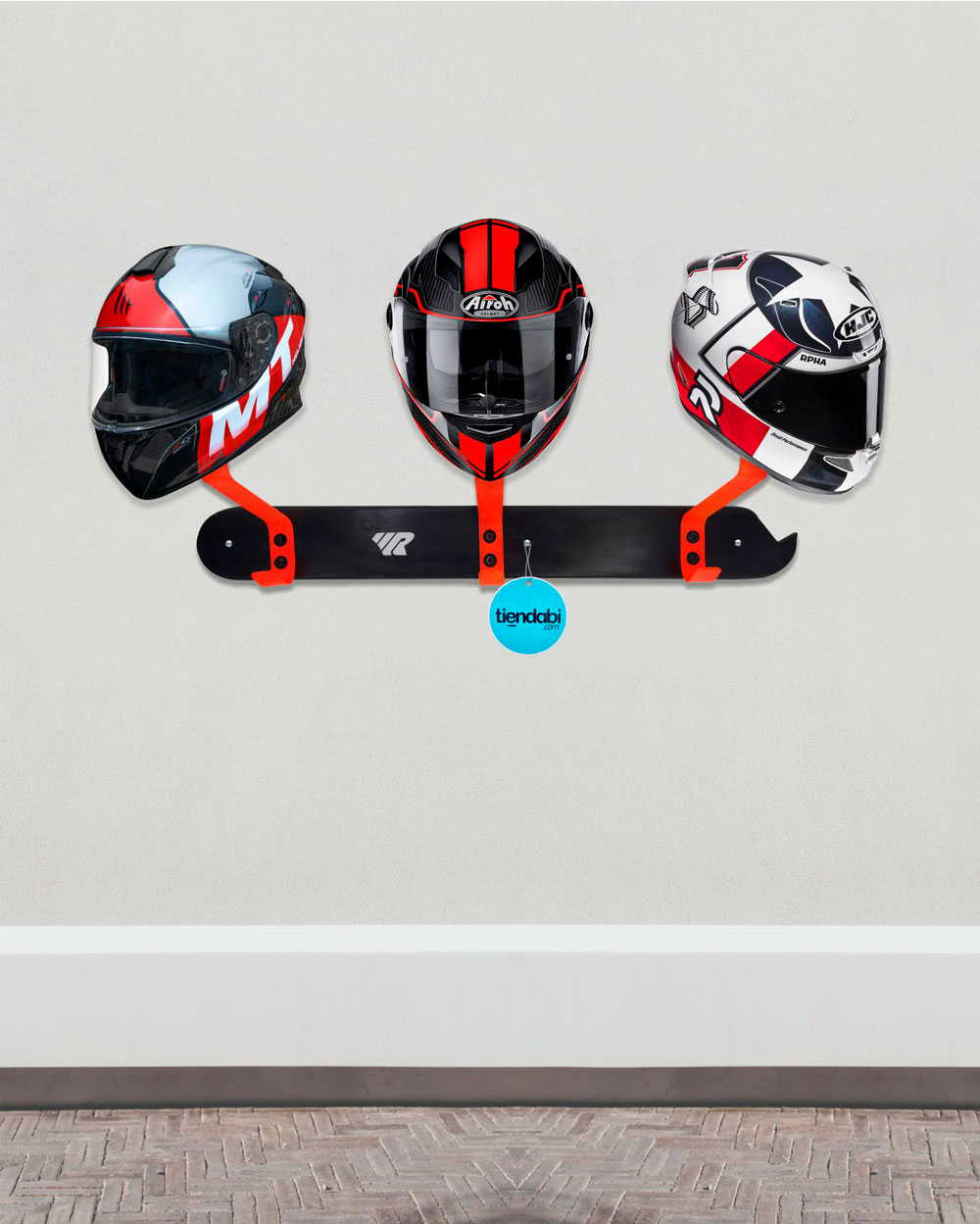 ▷Soporte de pared para casco de moto bici chaquetas > Rajomotor